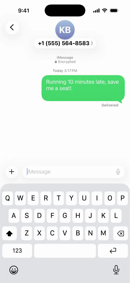 Messages with the text to Kate Bell sent.